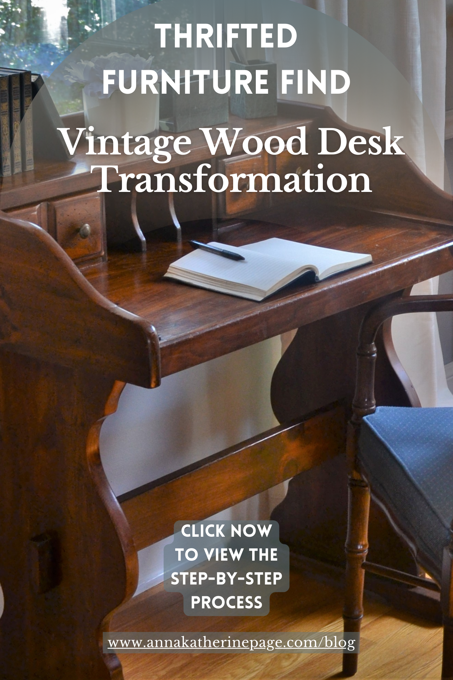 $25 Thrift Store Furniture Flip – Vintage Wood Desk Transformation