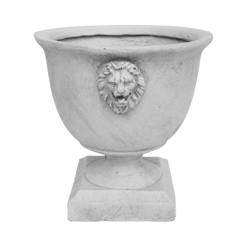 Renville cast stone urn planter for formal European garden limestone pathway