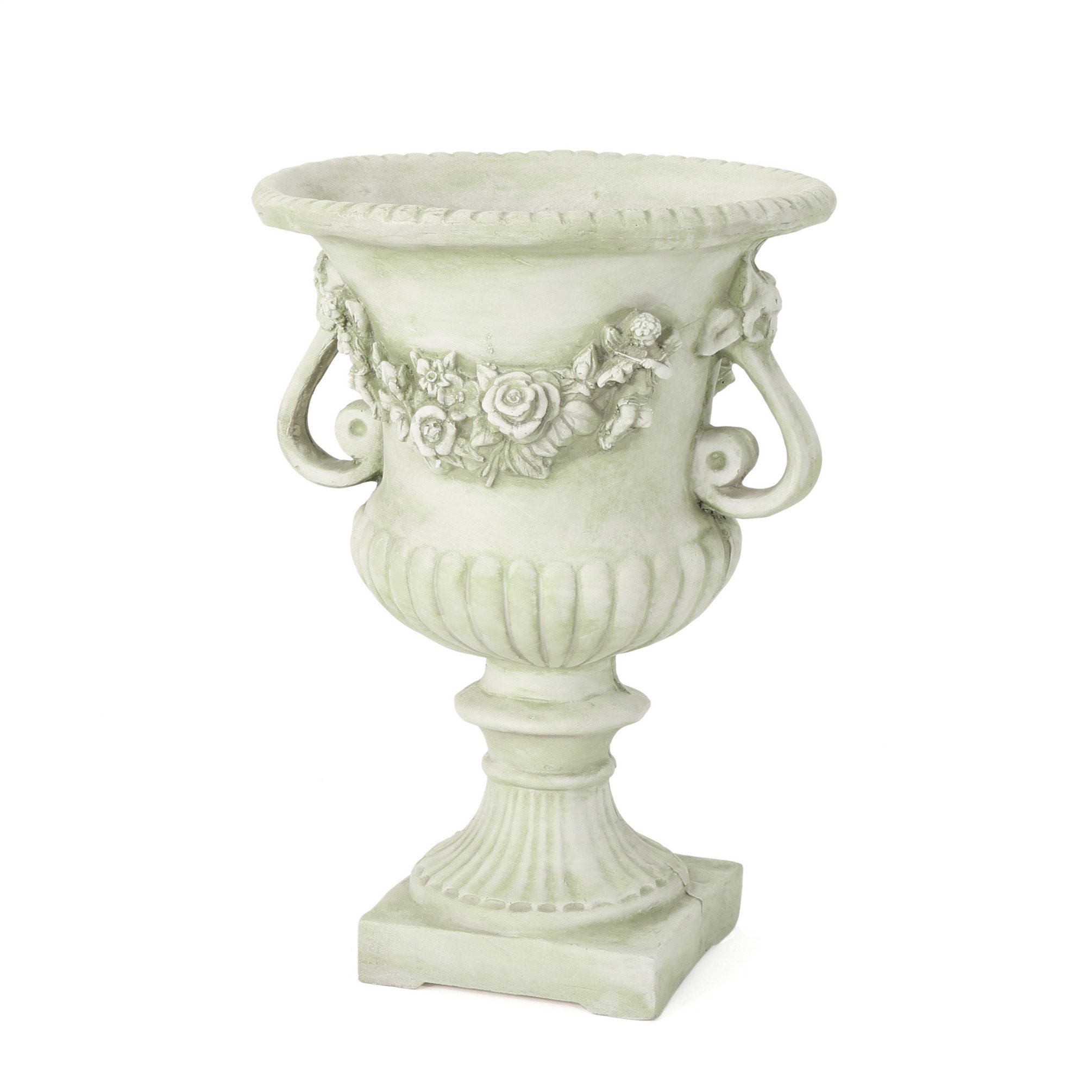 Rigoberto fluted composite urn planter regal garden entryway statement piece