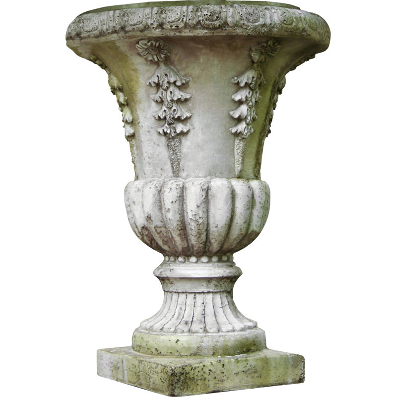 Dyllan lightweight concrete urn planter traditional European outdoor garden
