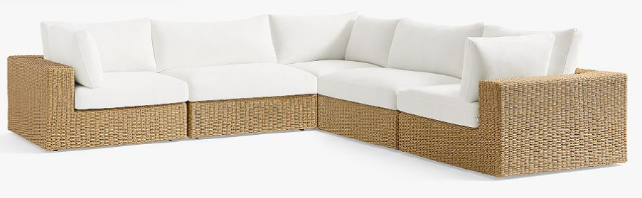 White teak outdoor sectional