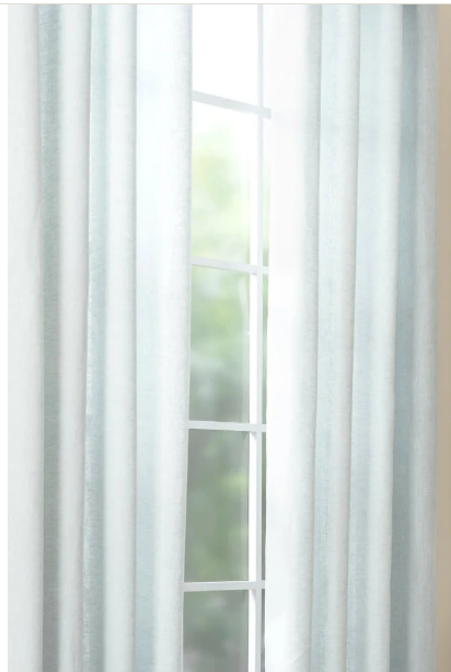 Lush linen curtain panels sky blue spring window treatment home refresh