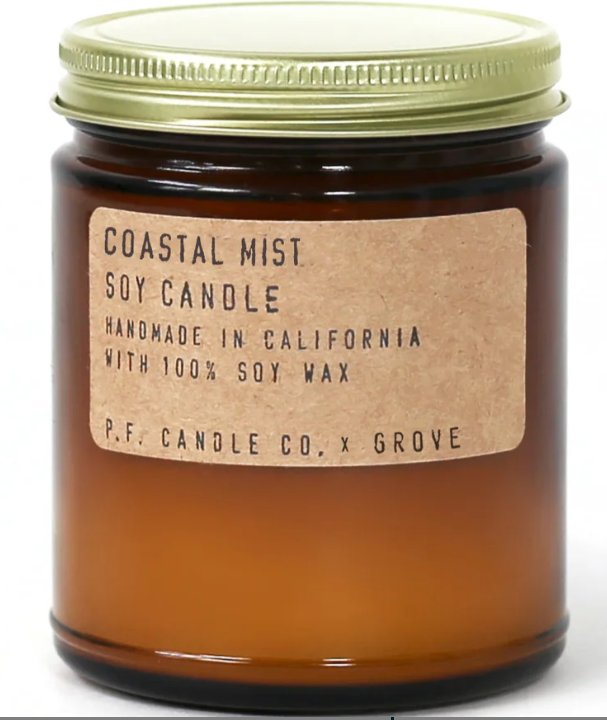 PF Candle Co Coastal Mist soy candle amber glass spring home refresh