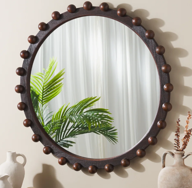 Larina Solid Wood Round Mirror AllModern spring home decor wall mirror