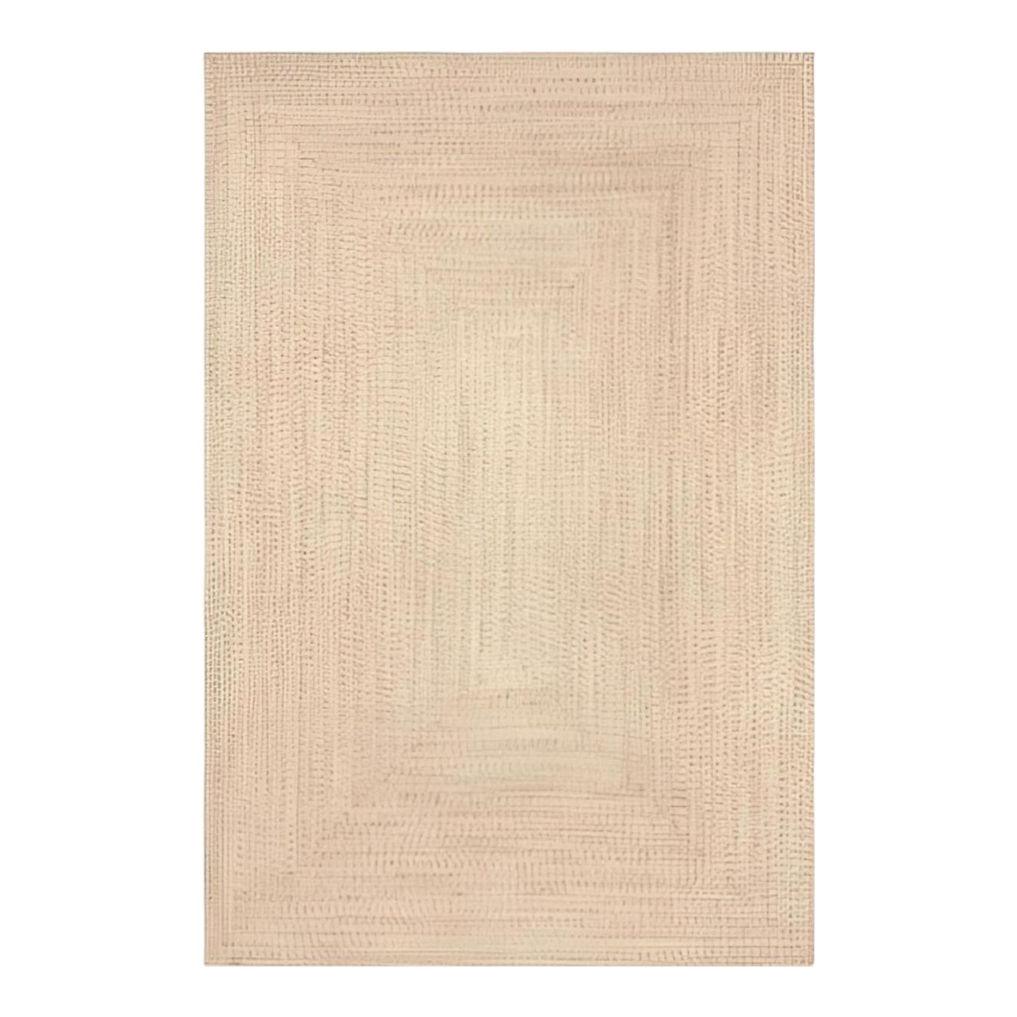 Cream bordered outdoor rug