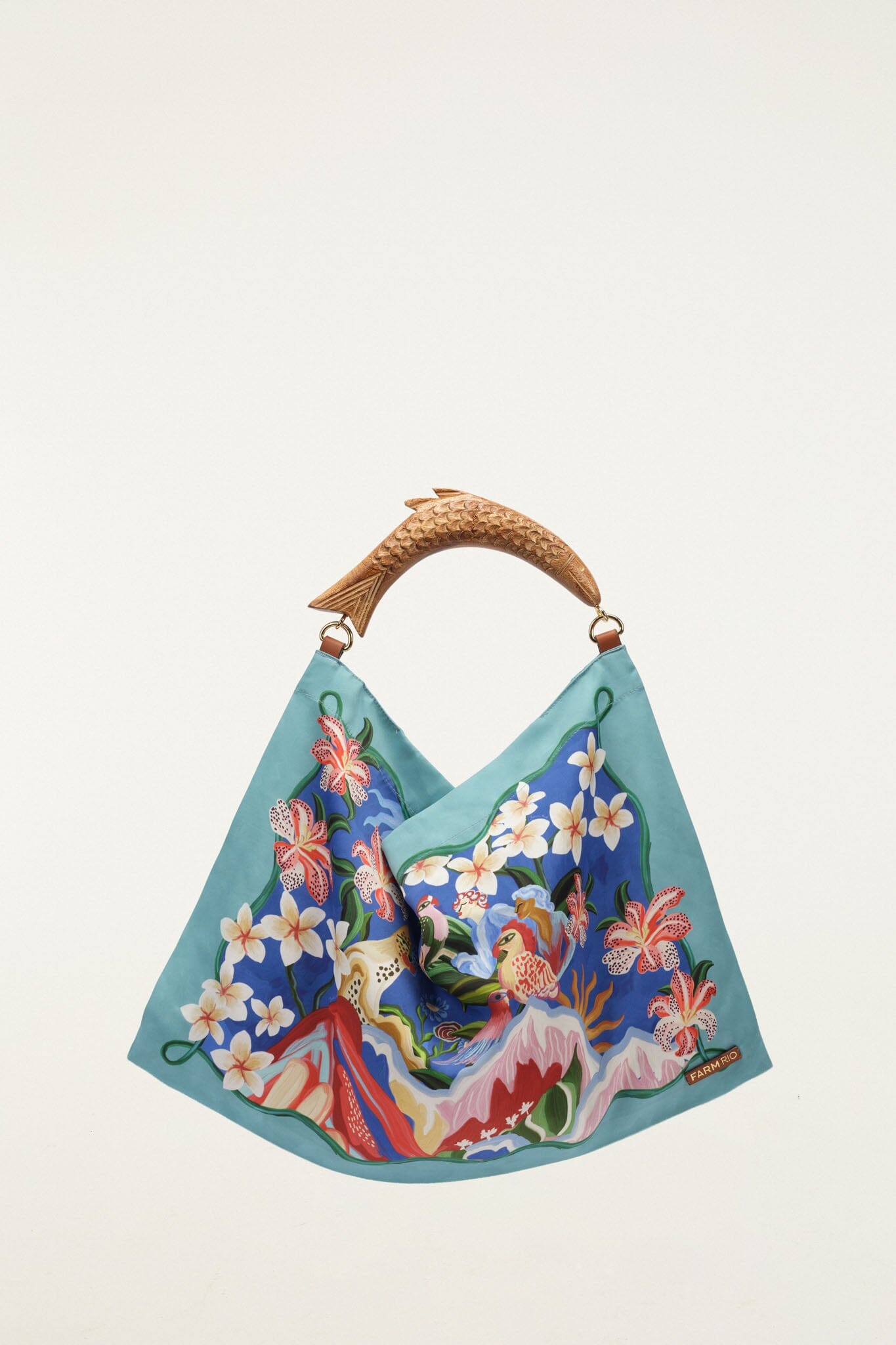 Light Blue Satin Small Scarf Bag