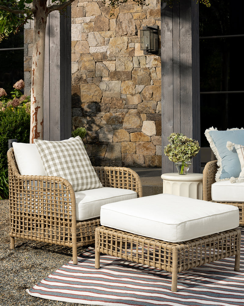 Studio McGee Glenwood Outdoor Lounge Chair in cream and rattan, 20 percent off Memorial Day Sale 2026