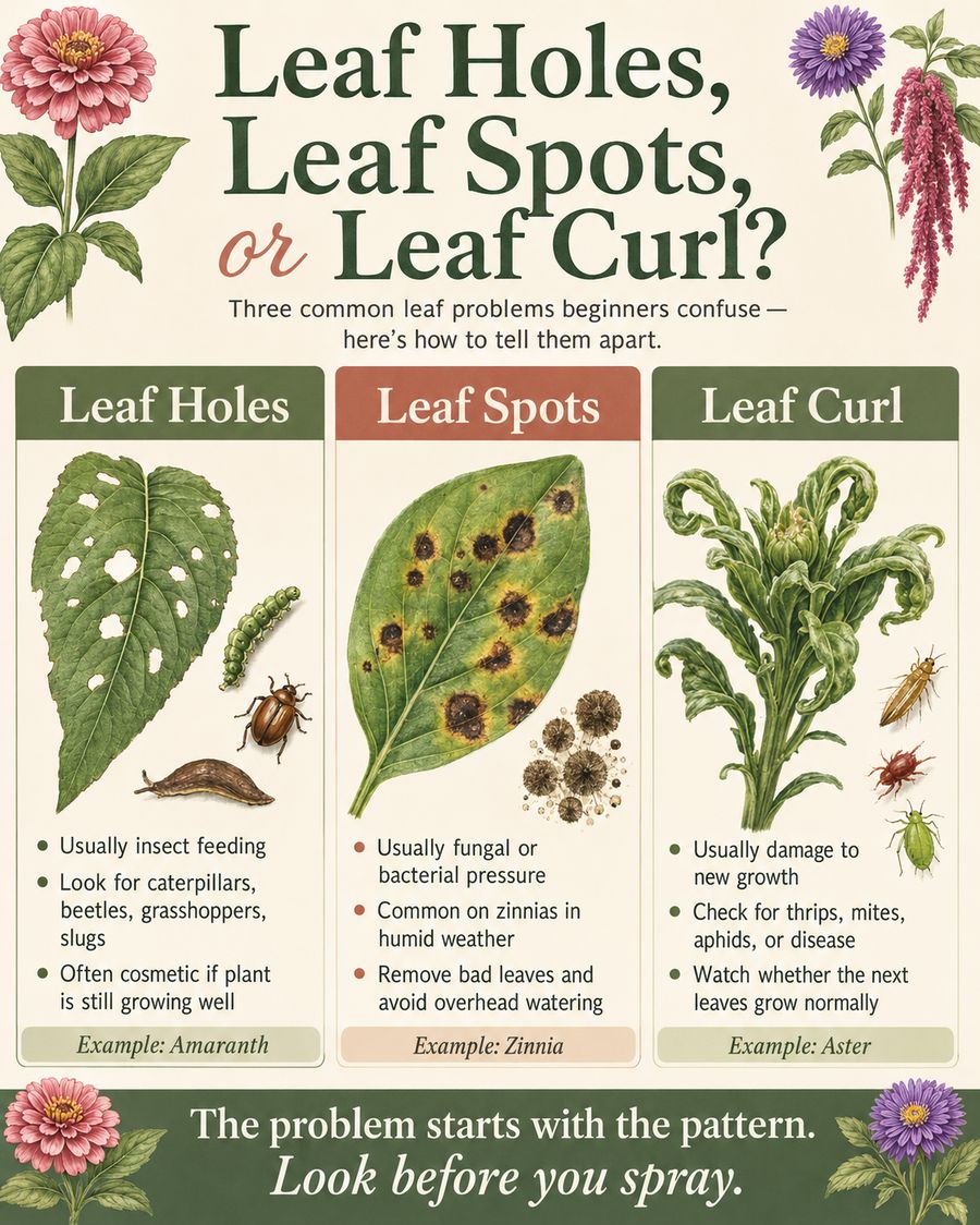 Leaf Holes vs Leaf Spots vs Leaf Curl
