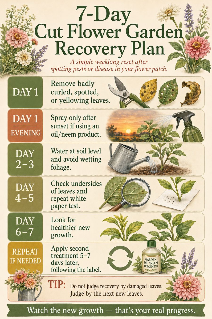 7-Day Cut Flower Garden Recovery Plan