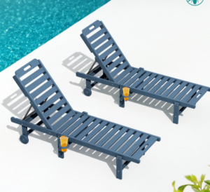 SERWALL outdoor chaise lounge set of 2 with wheels and cup holder Walmart deal