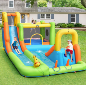 Costway inflatable water slide park bounce house with splash pool and 750W blower Walmart deal