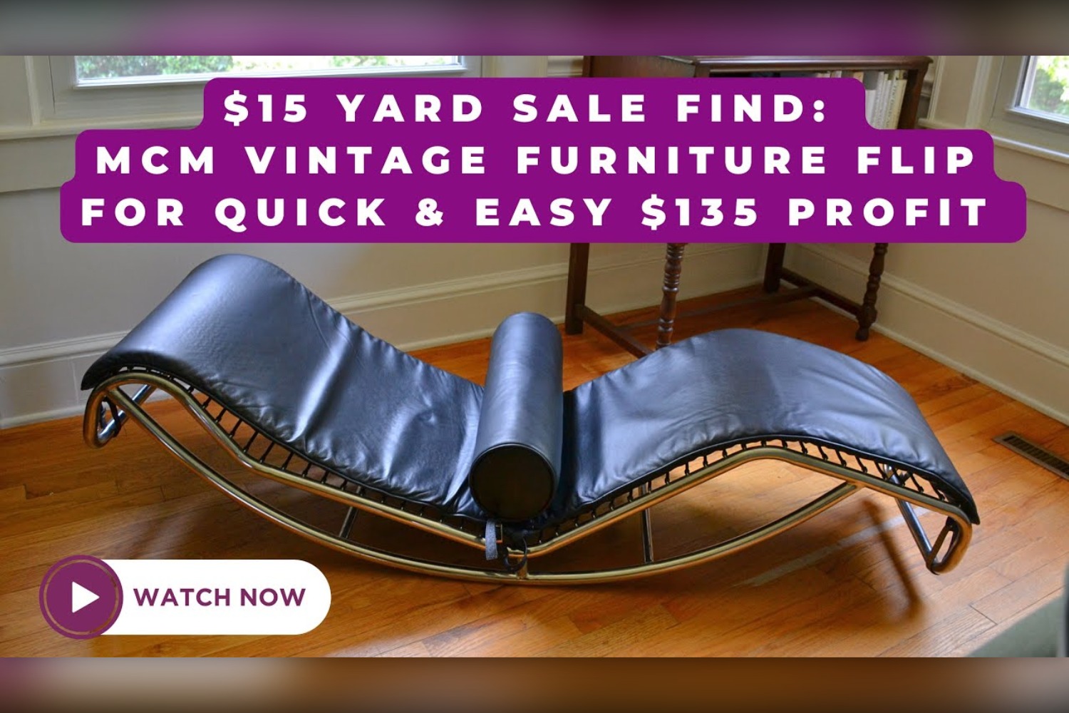 Facebook Marketplace furniture flip - Italian leather MCM chair from yard sale