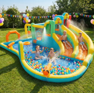 KTAXON 9-in-1 inflatable water slide bounce house with dual slides and splash pool Walmart deal